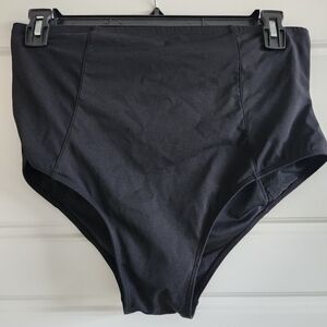 High-Waisted Black Swim Bottoms- Size XL